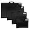 JAM Paper Black Thin Portfolio File Carry Cases with Handles Set